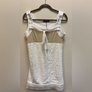 NWT Love Julian Ivory/White and Gold Long Tank Top